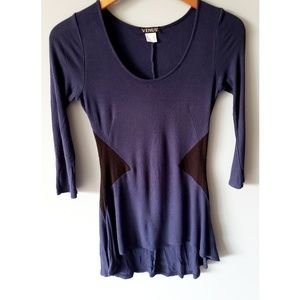 2/20 Venus Long Sleeve Navy Blue Tee Size XS C12